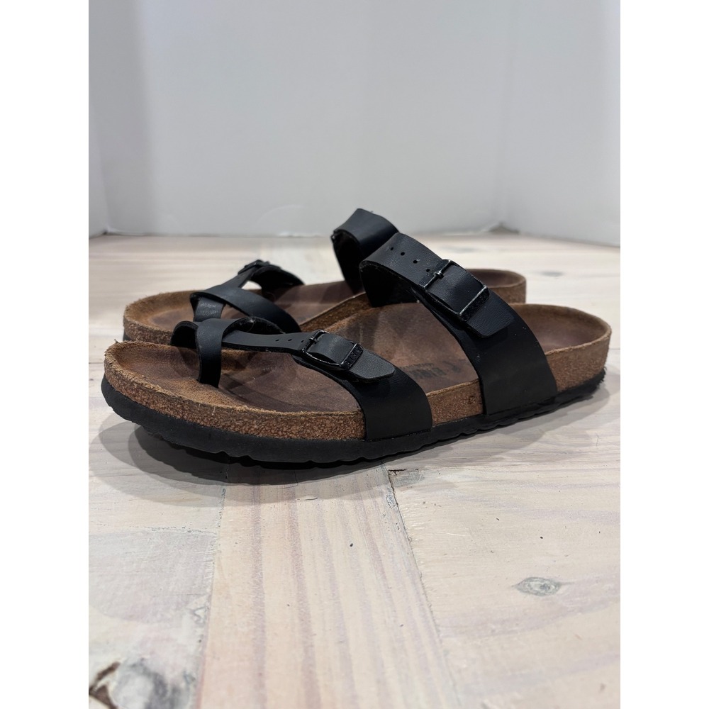 Birkenstock Mayari Black Birko-Flor Toe Loop Slide Sandals Womens 42 L11 M9